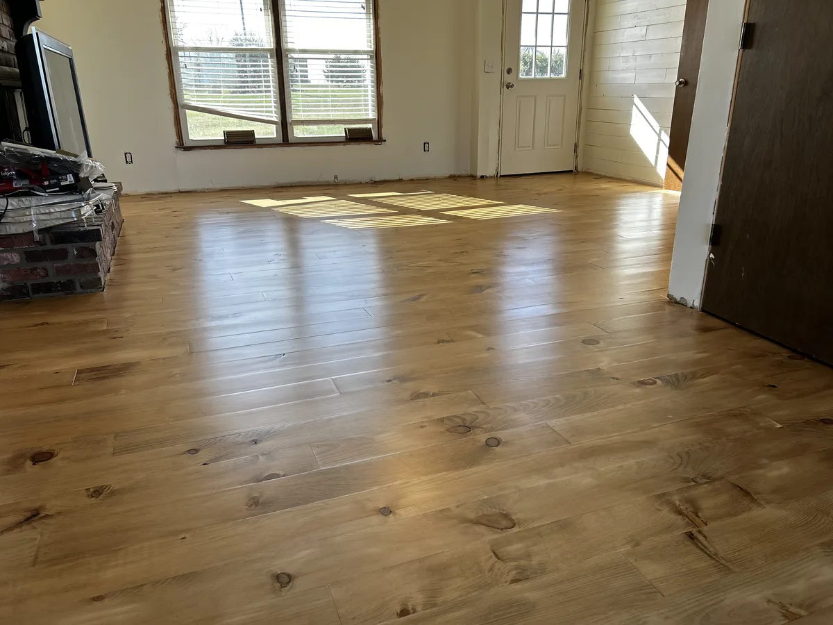 Hardwood floor installation in Topeka home